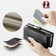 Husă CASEME pentru Samsung Galaxy Z Fold6 5G, RFID Leather Wallet, cu curea de umăr, negru
