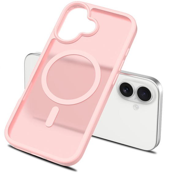 Husă Matt pentru iPhone 17, pentru MagSafe, roz translucid