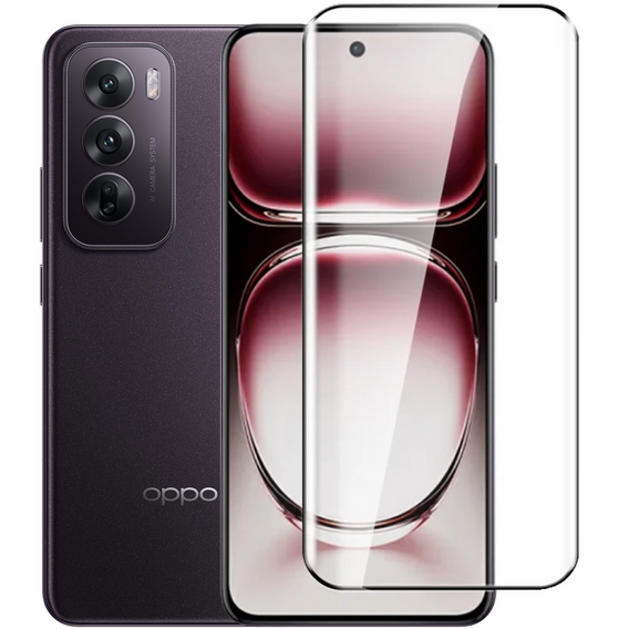 Sticlă călită 3D pentru Oppo Reno 12, cadru negru