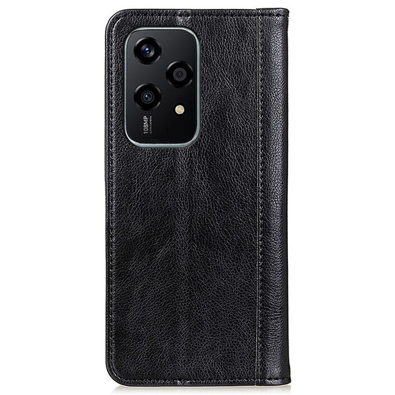 Husa cu clapetă pentru Honor 200 Lite, Split Leather, negru