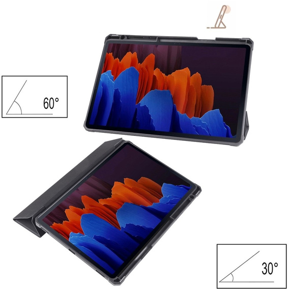 Husă pentru Samsung Galaxy Tab S7 Plus / Tab S7 FE, Smartcase Hybrid, cu spațiu pentru stylus, negru