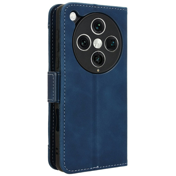 Cu clapetă pentru Oppo Find X8 Pro, Card Slot, albastru închis