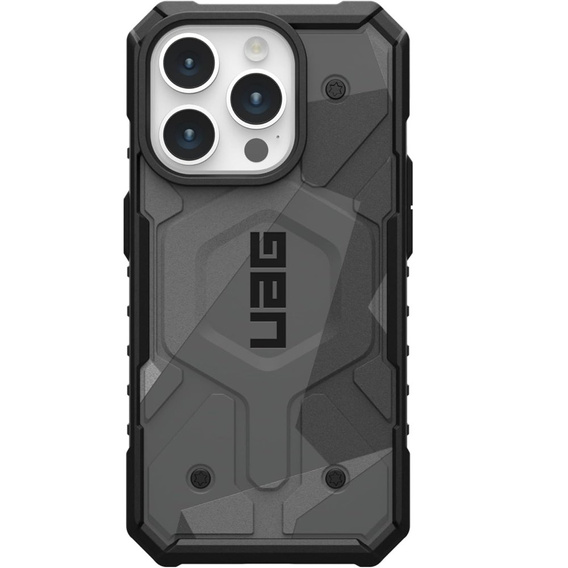 Urban Armor Gear Huse pentru iPhone 15 Pro, Pathfinder MagSafe Geo Camo, gri