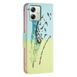 Cu clapetă pentru Motorola Moto G54 5G, Wallet, feather, albastru