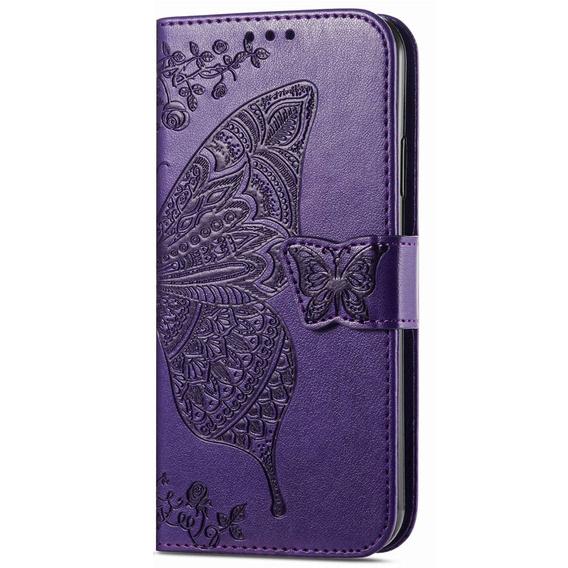 Cu clapetă pentru Motorola Moto G32, Butterfly, violet