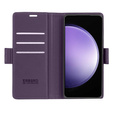 Husă pentru Samsung Galaxy S23 FE, ERBORD Glossy Litchi, portofel cu clapetă, violet