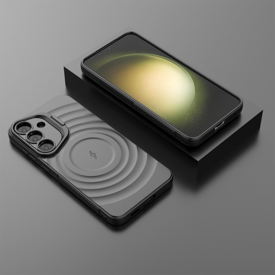 Husă pentru Samsung Galaxy S25+ Plus, Ripple Kickstand, pentru MagSafe, negru