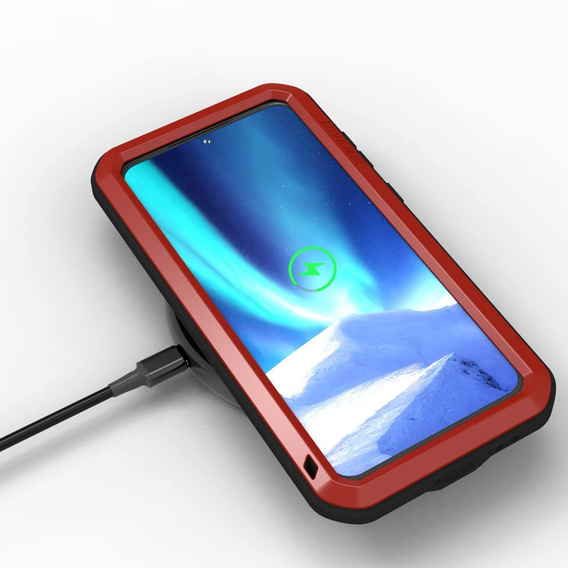 Love Mei Huse pentru Samsung Galaxy A34 5G, armored with glass, roșu