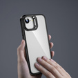 Carcasă pentru Iphone 16E, cadru pentru suport, transparent / negru