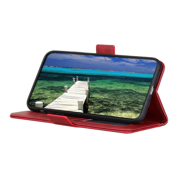 Cu clapetă pentru Motorola Moto E13, Wallet, roșu