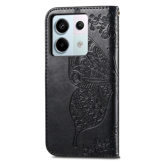 Cu clapetă pentru Xiaomi Redmi Note 13 Pro 5G, Butterfly, negru