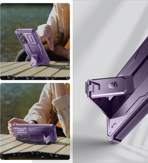 Husă blindată pentru Samsung Galaxy S24 FE, Dexnor Full Body (Two Frames), violet