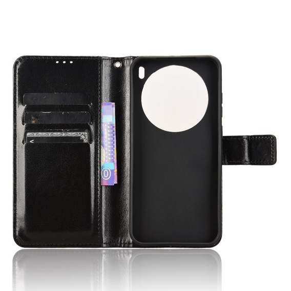Cu clapetă pentru Vivo X200 Pro 5G, Crazy Horse Wallet, negru