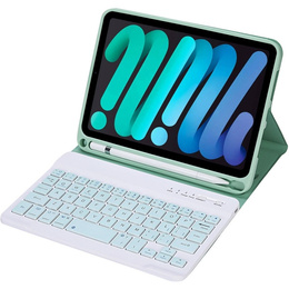 Carcasă cu tastatură bluetooth pentru iPad mini 8.3" 2021 (6 gen.) / iPad mini 8.3" 2024 (7 gen.), verde