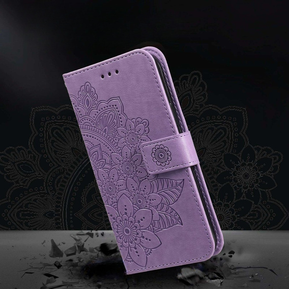 Cu clapetă pentru Samsung Galaxy A14 4G/5G, Mandala Flower, violet