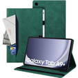 Husă pentru Samsung Galaxy Tab A9+, Classic, cu spațiu pentru stylus, verde