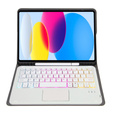 Husă cu tastatură bluetooth touchpad iluminată pentru iPad 10.9" 2022 (10 gen.), roz