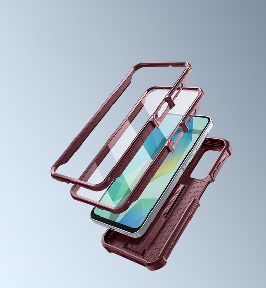 Husă blindată pentru Samsung Galaxy A16, Dexnor Full Body (Two Frames), roșu