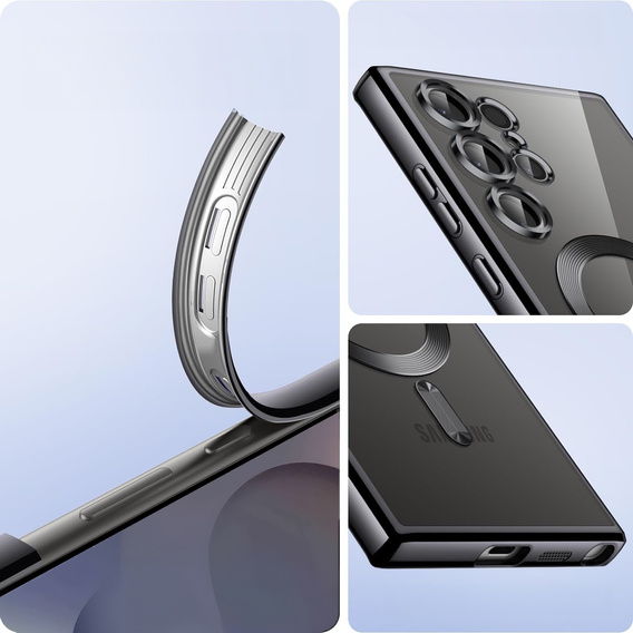 Husă pentru Samsung Galaxy S25 Ultra, Electro MagSafe, negru + Sticlă pentru ecran