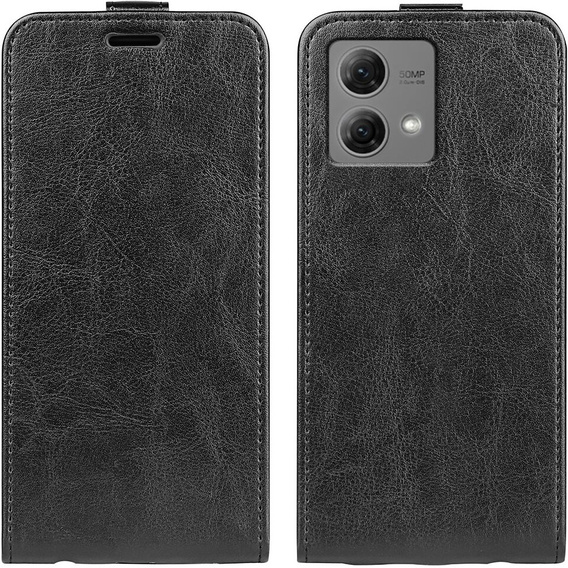 Cu clapetă pentru Motorola Moto G84, Flip, negru