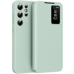 Husă cu clapetă pentru Samsung Galaxy S22 Ultra, Smart View Wallet, verde
