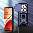 Husă blindată pentru Oppo Reno 12FS / Oppo Reno 12F, CamShield Slide, albastru