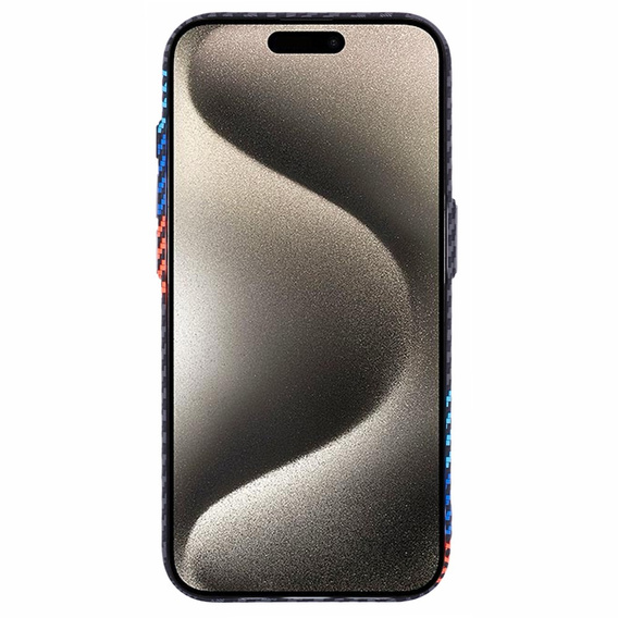 Carcasa pentru iPhone 15 Pro Max, Carbon Fiber MagSafe, albastru închis
