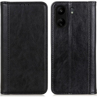 Huse pentru Xiaomi Redmi 13C / Poco C65, Wallet Litchi Leather, negru