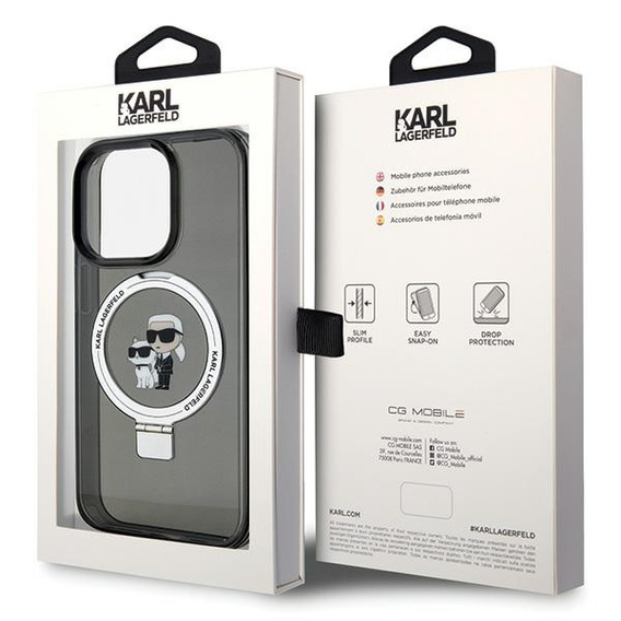 Suport pentru inel Karl Lagerfeld Husa MagSafe Karl & Choupette pentru iPhone 15 Pro