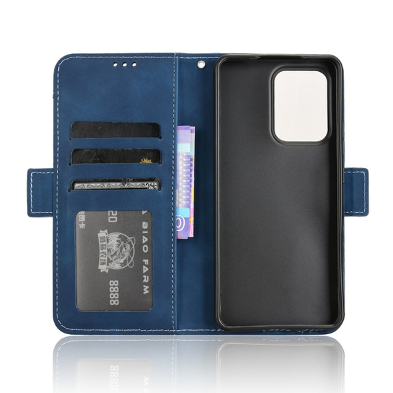 Cu clapetă pentru Oppo Reno 13F / Oppo Reno 13FS, Card Slot, albastru închis