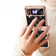 Husă pentru Samsung Galaxy Z Flip 4 5G, Rhombus Grid, Black