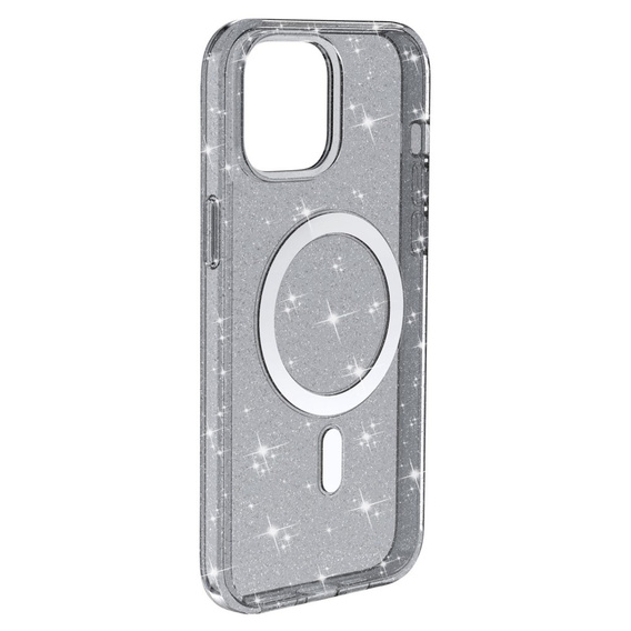 Husă pentru iPhone 14 Plus, Glittery, pentru MagSafe, negru
