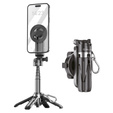 Selfie Stick din aluminiu cu funcție de trepied și telecomandă Bluetooth, pentru smartphone-uri