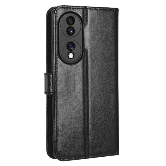 Cu clapetă pentru Honor 70 5G, Crazy Horse Wallet, negru