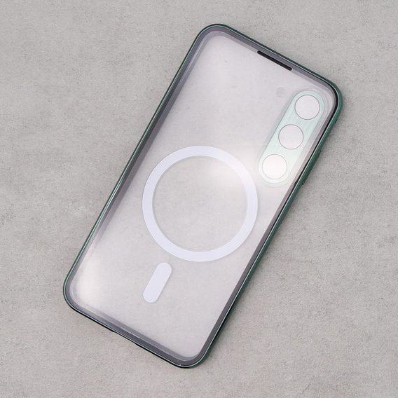 Carcasa Magnetic Dual Glass MagSafe pentru Samsung Galaxy S23, verde