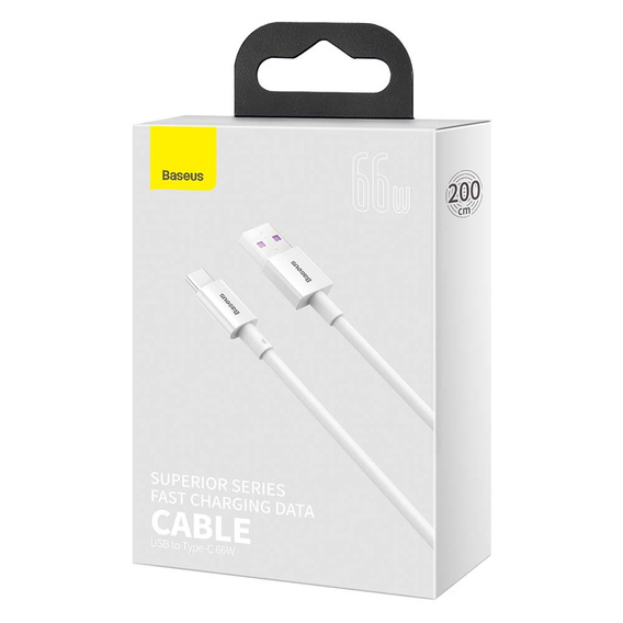 Cablu Baseus Superior USB la USB-C 66 W, 2,0 m, pentru dispozitive cu USB-C