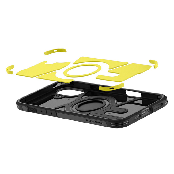 Carcasa Spigen pentru iPhone 16 Plus, Tough Armor Mag MagSafe, negru + 9H Tempered Glass