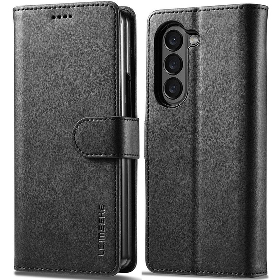 Cu clapetă pentru Samsung Galaxy Z Fold6 5G, LC.IMEEKE, negru