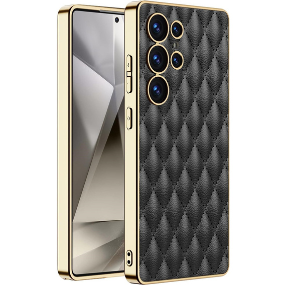 Husă pentru Samsung Galaxy S25 Ultra, Leather Rhombus, negru