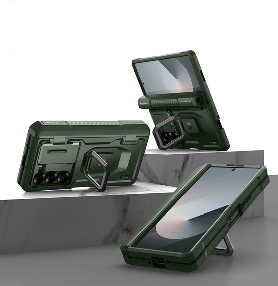Husă blindată pentru Samsung Galaxy Z Fold 6 5G, Dexnor Full Body S-Pen Slot, verde