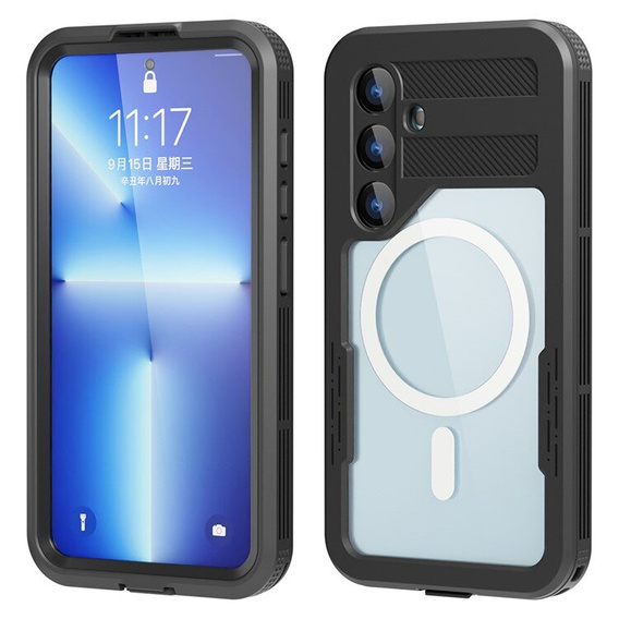 Husă impermeabilă pentru Samsung Galaxy S24, Redpepper, pentru MagSafe, negru