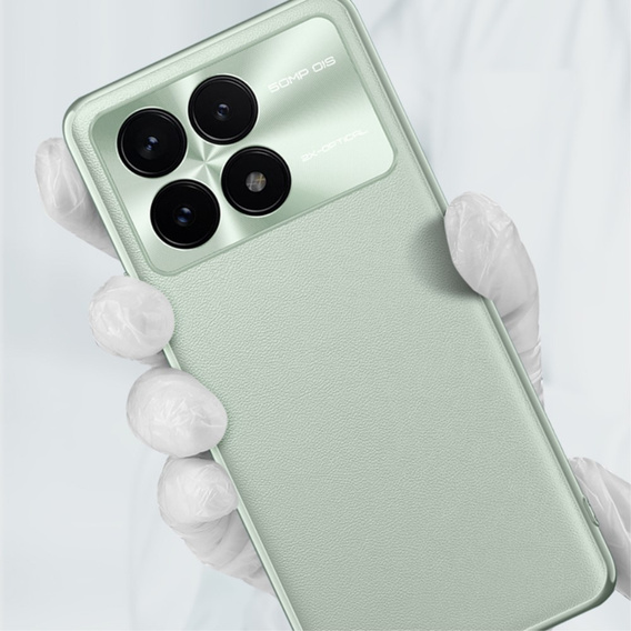 Husă din piele pentru Xiaomi Poco F6 Pro, leather hybrid, verde