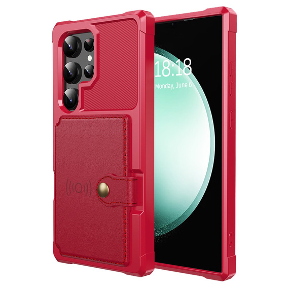 Husa pentru Samsung Galaxy S25 Ultra, Card Holder Kickstand, negru
