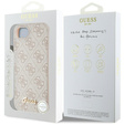 GUESS Huse pentru iPhone 16E, 4G Metal Gold Logo, roz