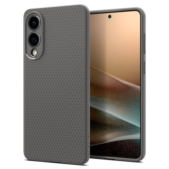 Carcasa Spigen pentru Samsung Galaxy S25, Liquid Air, negru + 9H Tempered Glass