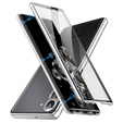 Husa pentru Samsung Galaxy S23, Magnetic Dual Glass, de argint