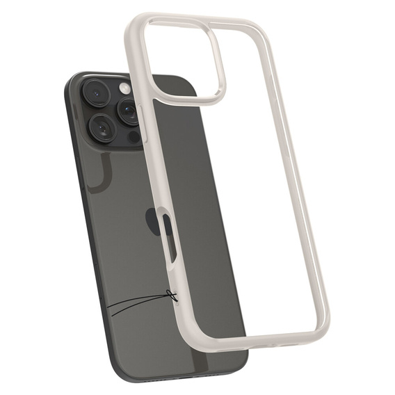 Carcasa Spigen pentru iPhone 16 Pro Max, Ultra Hybrid, transparent / titan + sticlă temperată 9H
