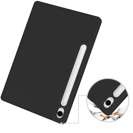 Husă pentru Samsung Galaxy Tab S10 Lite / S10 FE / S9 FE, Smartcase cu spațiu pentru stylus, negru