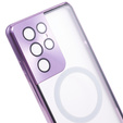 Carcasa Magnetic Dual Glass MagSafe pentru Samsung Galaxy S21 Ultra, violet