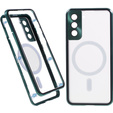 Carcasa Magnetic Dual Glass MagSafe pentru Samsung Galaxy S22 Plus, verde